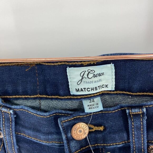 J. Crew Matchstick Blue Dark Wash Skinny Slim Jean Womens 24 NWT - Picture 3 of 4